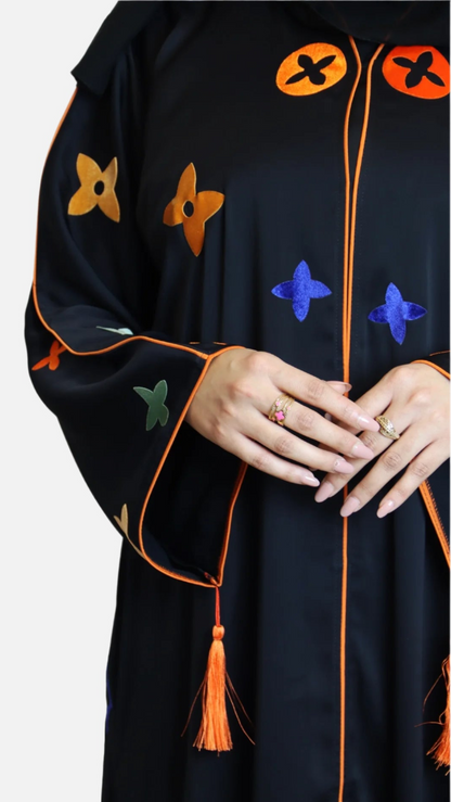 Abaya Fleurs Chromatiques