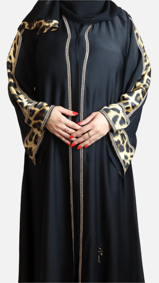 Abaya Noire Tigre